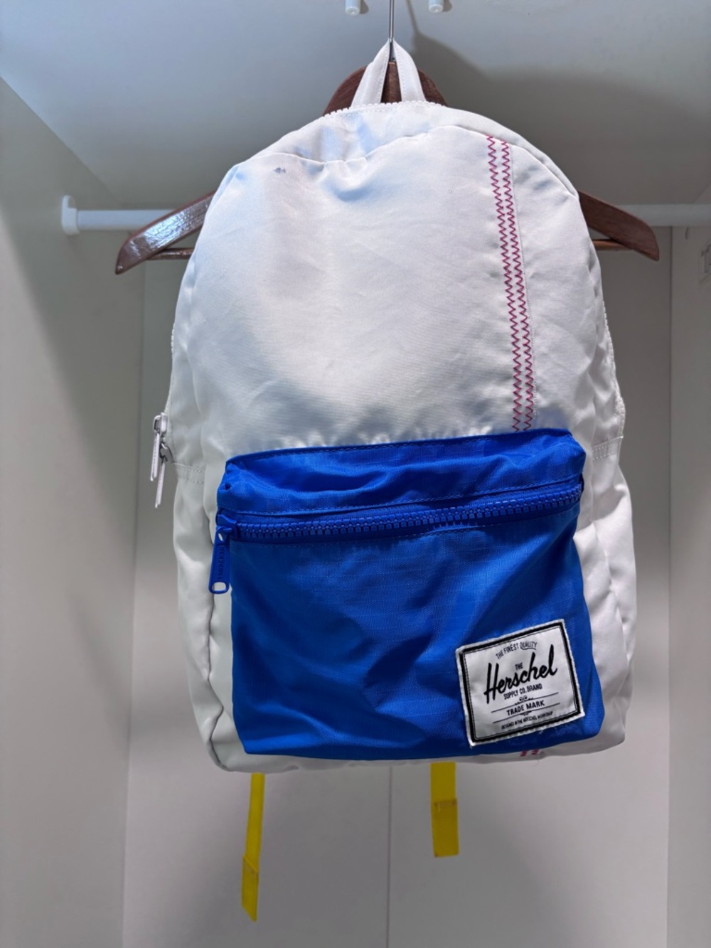 Herschel Supply Company White Yellow Blue Red Backpack with Front Pocket unisex